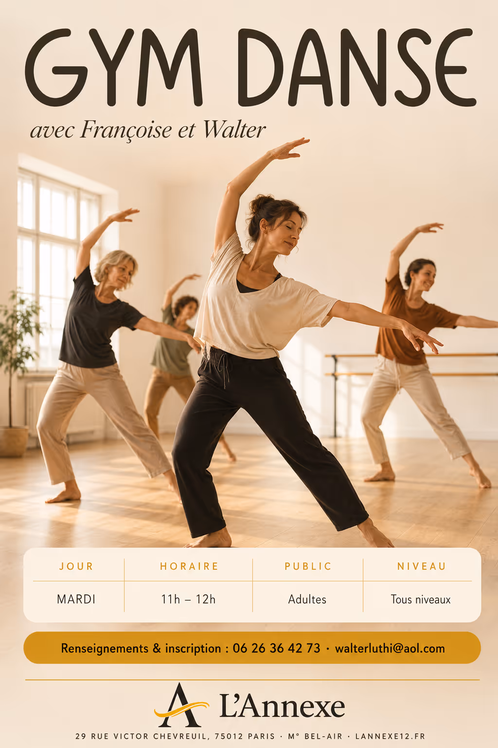 Affiche Gym/danse — Françoise et Walter
